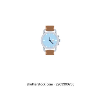 Wristwatch vector isolated emoji icon. Wristwatch emoticon