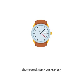 Armbanduhr, Vektorsymbol einzeln. Emoji-Illustration. beobachtet Vektoremoticon