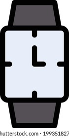 icono de color de línea vectorial de reloj de pulsera