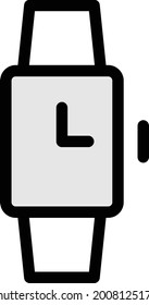 wristwatch vector line colour icon