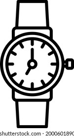 Diseño de iconos de línea de vectores de reloj de pulsera
