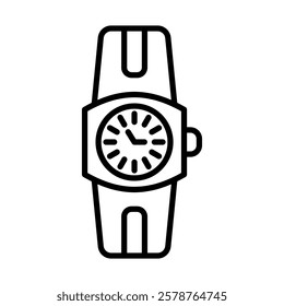 Wristwatch Vector Line Icon Design