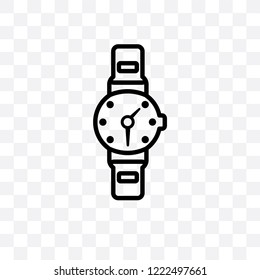 Wristwatch vector linear icon isolated on transparent background, Wristwatch transparency concept can be used for web and mobile