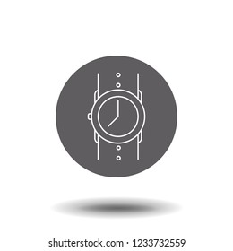 Wristwatch vector outline icon isolated on transparent background, high quality linear Wristwatch concept can be used web and mobile