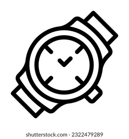Wristwatch Vector Thick Line Icon For Personal And Commercial Use.
