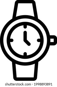 wristwatch vector thin line icon