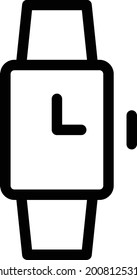 icono de línea delgada vectorial de reloj de pulsera