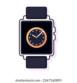 Wristwatch Vibrant Flat Picture. Perfect for different cards, textile, web sites, apps  svg