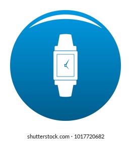 Wristwatch wood icon vector blue circle isolated on white background 