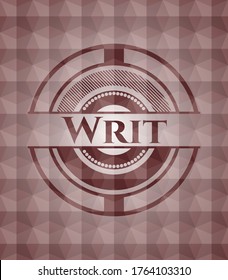 Writ red geometric badge. Seamless. 