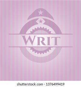 Writ retro style pink emblem