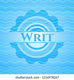 Writ water wave concept style badge.