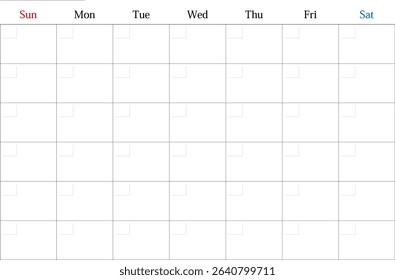 Writable Calendar for A4 Printing, Year, Month, Date Free