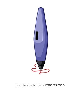 write 3d pen cartoon. symbol object, creative sign write 3d pen sign. isolated symbol vector illustration