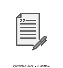 write article filled outline icon. journalism color line illustration.
