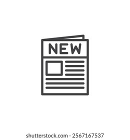 Write Article line icon. linear style sign for mobile concept and web design. A newspaper with a title outline vector icon. News symbol, logo illustration. Vector graphics