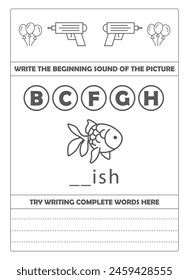 Write the beginning sound of the picture