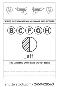 Write the beginning sound of the picture