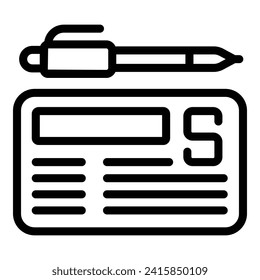 Write bill payment icon outline vector. Family outlet. Urban retail slim