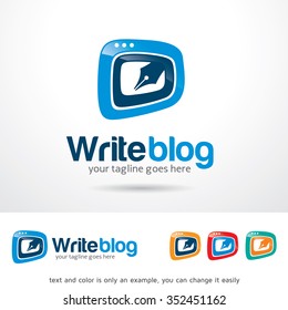 Write Blog Logo Template Design Vector 