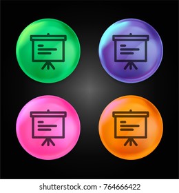 Write Board crystal ball design icon in green - blue - pink and orange.