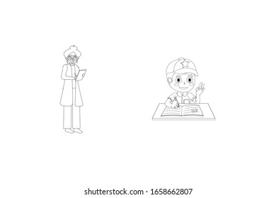Write In A book Vector Outline Illustration