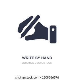 write by hand icon on white background. Simple element illustration from Education concept. write by hand icon symbol design.