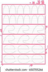 write calligraphy letter. template children books. how to write