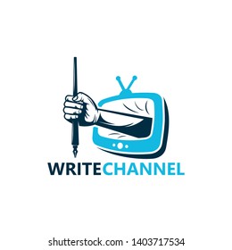 Write Channel Logo Template Design Vector, Emblem, Design Concept, Creative Symbol, Icon