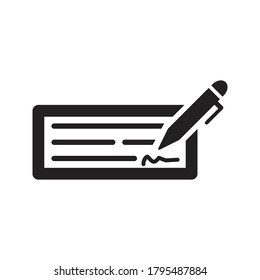 Write a check flat vector icon