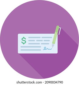 Write Cheque icon vector image. Can also be used for Business Startup. Suitable for mobile apps, web apps and print media.