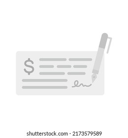 Write Cheque icon vector image. Can also be used for Business Startup. Suitable for mobile apps, web apps and print media.