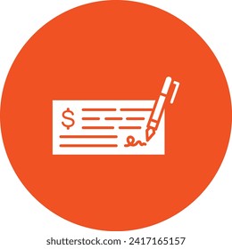 Write Cheque icon vector image. Suitable for mobile application web application and print media.