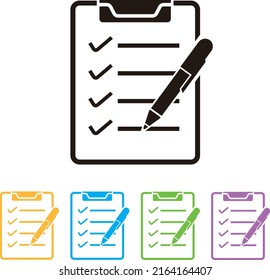 write - Clipboard checklist icon isolated on white background. vector illustration 