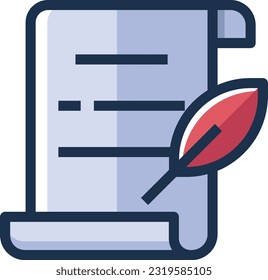 Write Color Line Icon - Single Icon, Vector