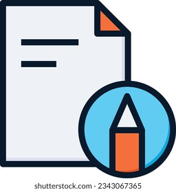 Write Color Line Icon - Single Icon, Vector