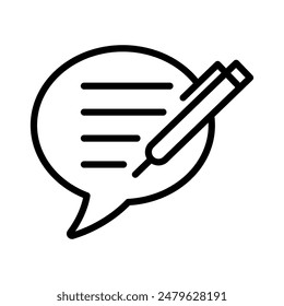 write comment feedback icon line vector design illustration template in trendy style