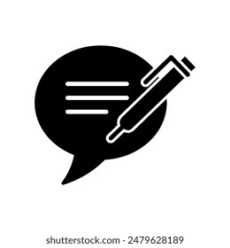 write comment feedback icon vector design illustration template in trendy style