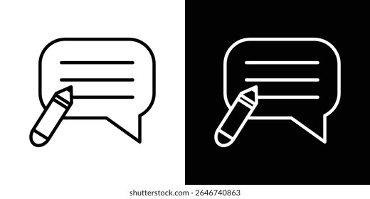 Write comment icon vector simple element illustration editable
