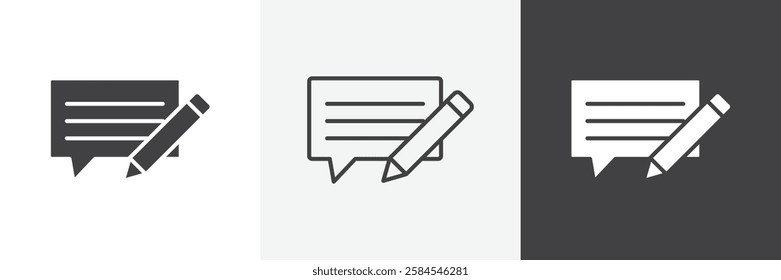 Write comment icons graphics pack vectors.