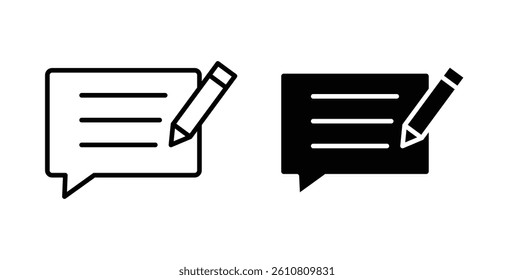 Write comment icons. thin line vector icons