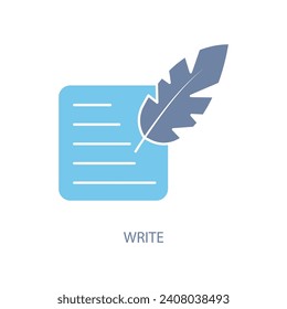 write concept line icon. Simple element illustration. write concept outline symbol design.