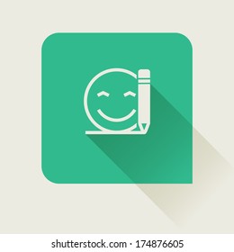 write customer feedback flat vector icon