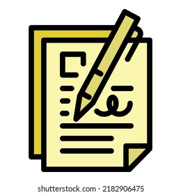 Escribir vector de contorno de icono cv. Reclutar trabajo. Agencia en línea