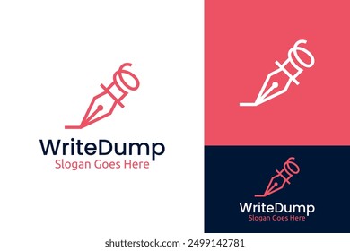 Write Daily Journal Chaos Messy Tangled Bad Day Logo Design Branding Template