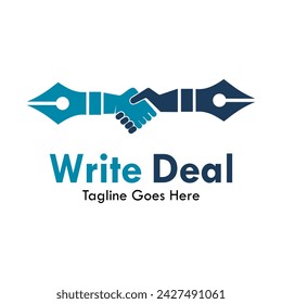 Write deal design logo template illustration. there are pen and pen