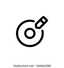 write disc icon. Perfect for application, web, logo and presentation template. icon design line style