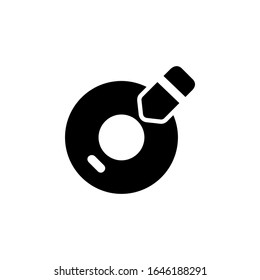 write disc icon. Perfect for application, web, logo and presentation template. icon design solid style
