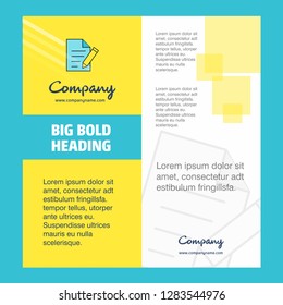 Write document Company Brochure Title Page Design. Company profile, annual report, presentations, leaflet Vector Background