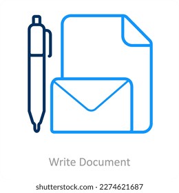 write document and content icon concept